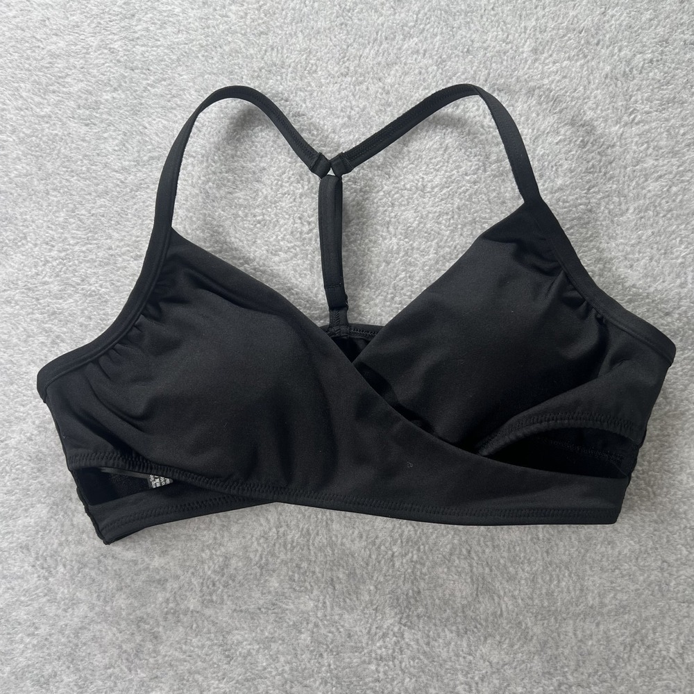 Pink Ultimate Wrap Sports Bra Women Medium Black Stretch Wireless